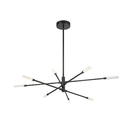 Light Streak 48.5'' Wide 8-Light Chandelier - Matte Black